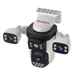 Energy-saving Customizable C63 HD Three-lens Security <strong>Camera</strong> Three Cameras in One 360&deg; Visual Coverage 9MP Real-time - Product Image 1