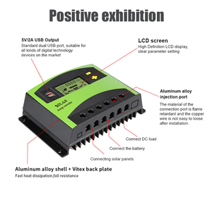 12v 24v 20a 30a 40a 50a 60a脉宽调制太阳能电池板充电控制器自动铅酸电池充电脉宽调制太阳能充电控制器 - Product Image 2