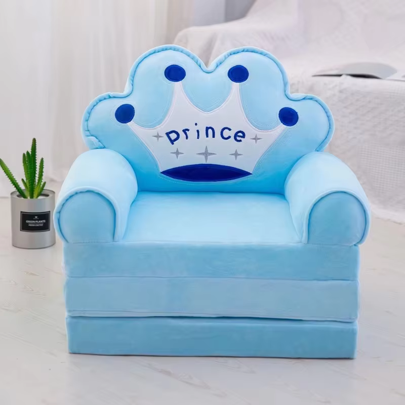 Couronne bleue - Jouet de canapé pliant à trois couches