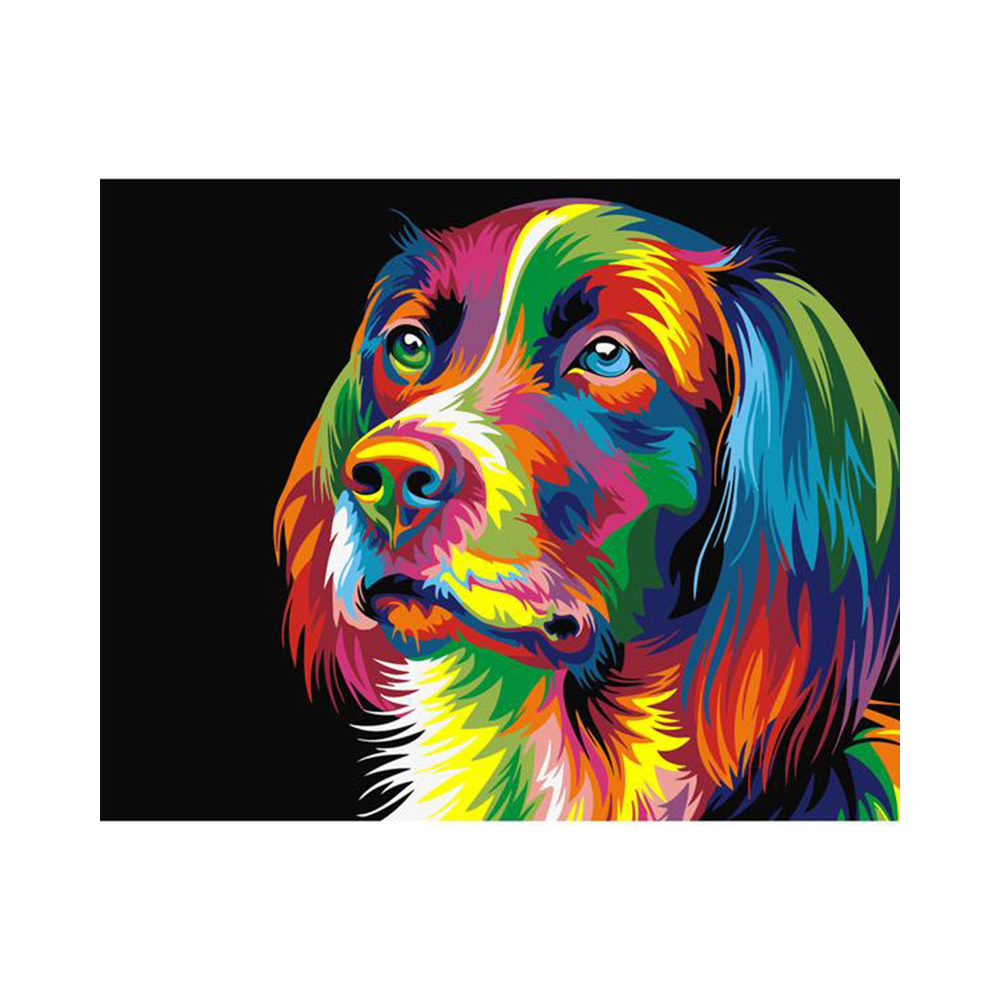 167 tête de chien coloré