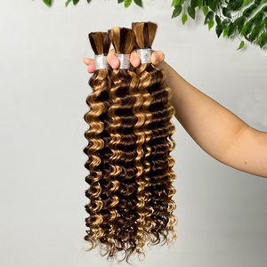 100% 100g Raw Brazilian Virgin Remy Boho Box Braids <strong>Bulk</strong> Unwefted Human Hair Extensions for Stylish Loose <strong>Deep</strong> Wave Braiding - Product Image 2