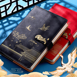 Taccuino di diario con logo e penna con impresso taccuino in pelle sintetica semplificata personalizzabile con scatola taccuino a4 - Product Image 1