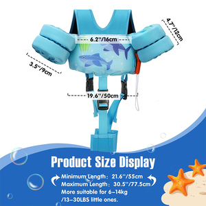 Jaket pelampung rompi renang anak-anak untuk 22-66 pon anak laki-laki dan perempuan balita pelampung dengan pelindung bahu lengan sayap untuk bayi anak-anak - Product Image 4