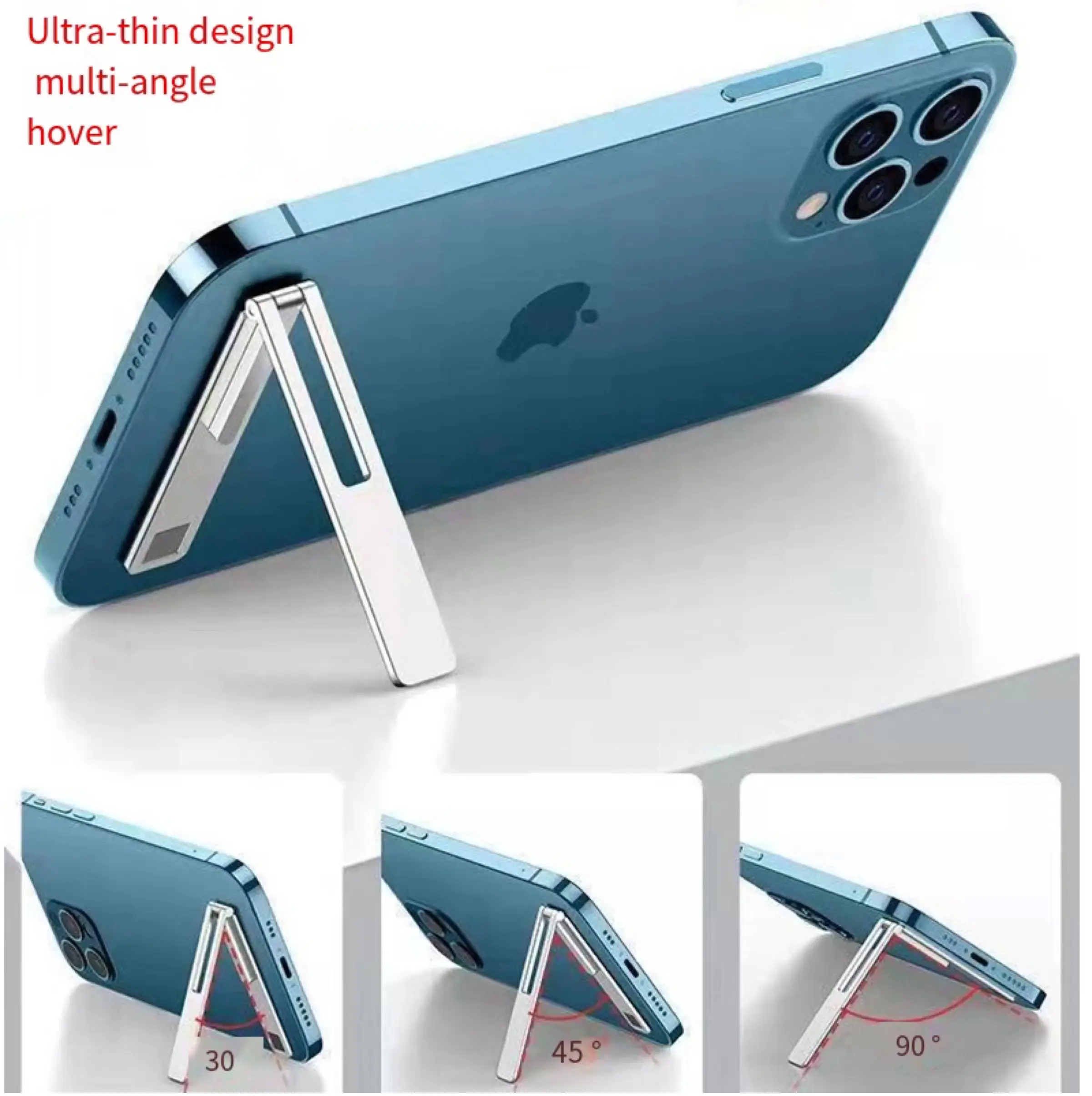 Suporte ultra-fino para celular, suporte de uma linha, mini suporte para pessoas preguiçosas, com pasta invisível, portátil e dobrável