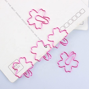 Thanh lịch sáng bóng màu hồng mạ kim loại đánh dấu và kế hoạch clip trong Cherry Sakura Thiết kế giấy chủ 30-35mm 1.0mm Độ dày dây - Product Image 4