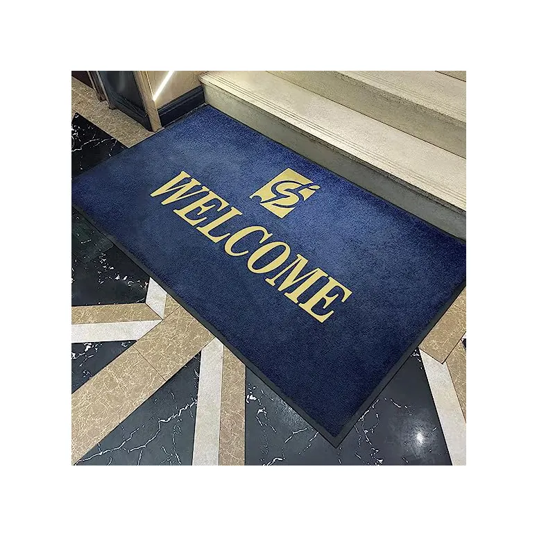 Commercial custom rubber anti slip Mat Nylon Printed floor mat Advertisement Custom Nylon Printed Logo rubber mat