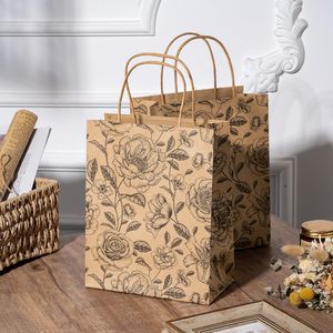 Kh hoa giấy kraft túi quà tặng hoa màu đen thiết kế cho sinh nhật, em bé tắm, kỳ nghỉ, gói quà bên - Product Image 6