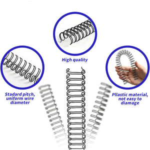 <strong>9</strong>/16&quot; 14.3MM Black for Notebook 3:<strong>1</strong> Pitch 34-loop Calendar School Office Home Double Loop Wire Binding Spines - Product Image 2