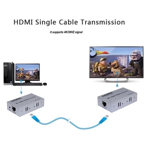 Extensor de Cable de extensión HDMI 4K 100M, convertidor de vídeo a través de CAT 5e 6 6e Cat5e Cat6 UTP RJ45, Cable Ethernet de red PC portátil a TV - Product Image 4