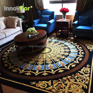 Sang Trọng Len Trung Quốc Handmade Thảm Công Nghiệp Gạch Thảm Màu Xanh Lót Đầy Màu Sắc Nhà Thảm Gạch Cho Phòng Khách - Product Image 3