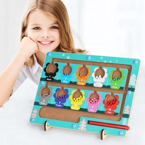 HOYE-tablero de conteo magnético de Color y número para niños, laberinto de juegos a juego, actividades para niños pequeños