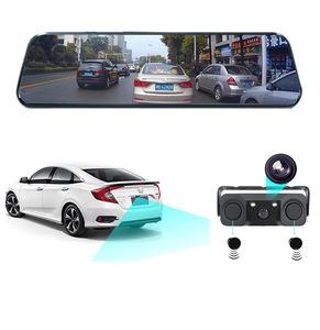 Cámara de salpicadero de espejo de 10 pulgadas, grabadora de coche con grabación en bucle, g-sens, frontal y trasera, 1080P, FHD, pantalla táctil completa - Product Image 2
