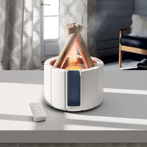 New 260ml Portable Cool Mist Aromatherapy Machine Home Ultrasonic <strong>Diffuser</strong> Essential Oil Flame <strong>Humidifier</strong> <strong>With</strong> <strong>Timer</strong> for Bedroom - Product Image 4