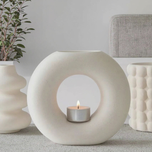 Toptan daire şekli seramik balmumu meburner brülör tütsü uçucu yağ yakıcı - Product Image 3