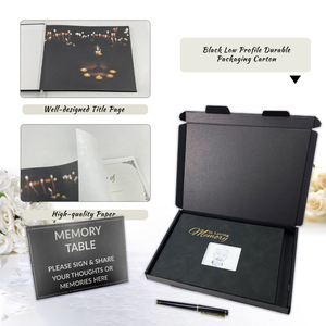 Gold Embossed PU Leather Hardcover 'In Loving Memory' Thread-Sewed Funeral Guestbook &amp; Memory <strong>Book</strong> with Signatures for Funerals - Product Image 3