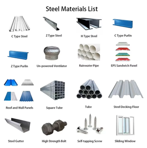 Thiết kế kết cấu thép nhẹ vật liệu xây dựng tường gạch kèm theo cổng thông tin đúc sẵn nhà xưởng kho vật liệu xây dựng - Product Image 6