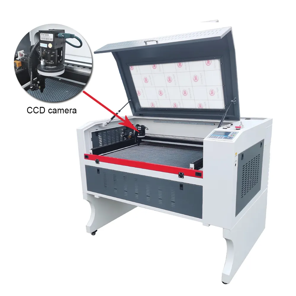 Taglierina laser di vendita calda 100w macchina per incisione laser co2 6090 macchina da taglio laser per fotocamera CCD per piastra KT in legno acrilico