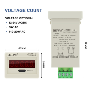 เคาน์เตอร์5หลัก AC110-220V เคาน์เตอร์สะสม DC12-24V JDM11-5H เคาน์เตอร์ดิจิตอลที่สามารถรีเซ็ตได้ - Product Image 4