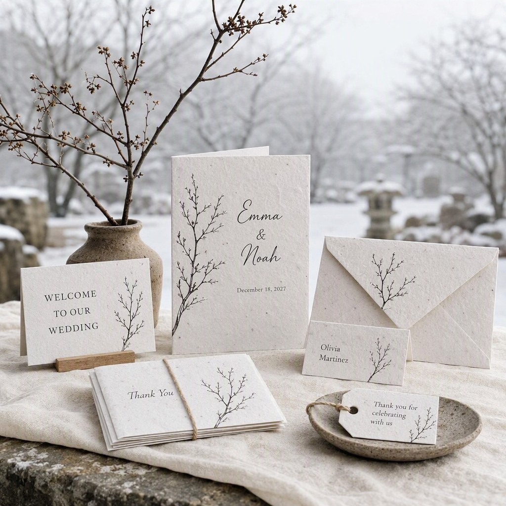 Kit de mariage d'hiver Wabi Sabi