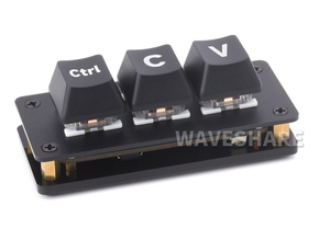 CodeFlow RP2040-3K-programcının makro katmanları ile kısayol kurulu 0.5ms gecikme USB-C HID CompliantCtrl C/V kısayol klavye