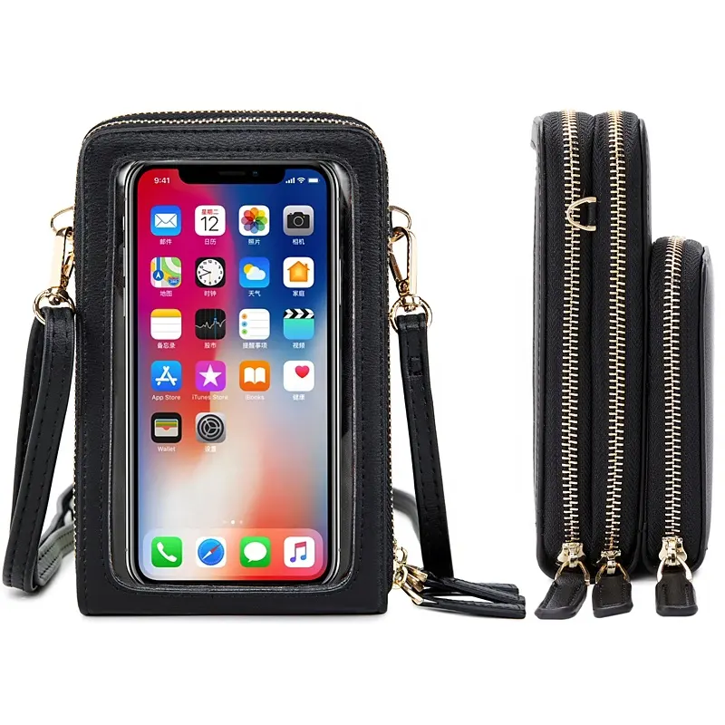 MIYIN kadın el çantaları şeffaf dokunmatik ekran mini cep telefonu çanta çanta küçük omuz çapraz vücut çanta kadın çanta