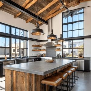 Dijual desain Barndominium Modern menakjubkan kabinet dapur dengan pulau cantik - Product Image 5