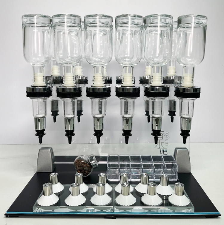 Silver 12 Bottles 200ML perfume dispenser table