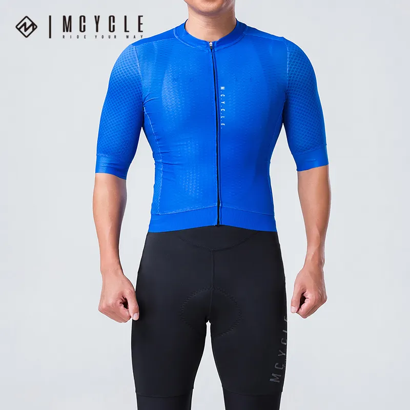 Mcycle Vêtements de cyclisme de haute qualité 3 poches arrière Cycles Sportswear évacuation de l'humidité Séchage rapide Maillots de cyclisme personnalisés Vêtements