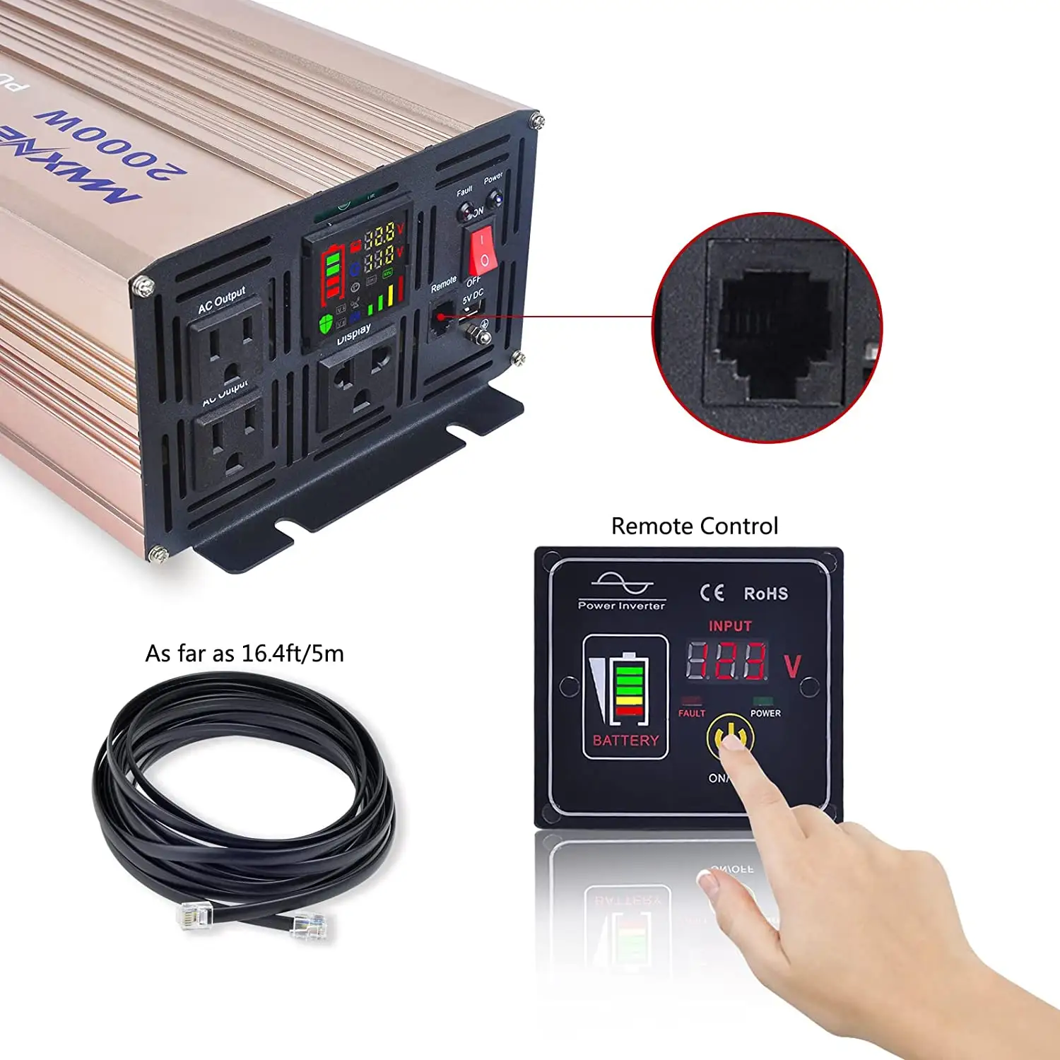 Alta Qualidade 12v 24v Dc 110v para Ac 220v Onda Senoidal Pura Inversor 1000w 2000w 3000w de Potência Do Inversor para o Sistema de Energia Em Casa