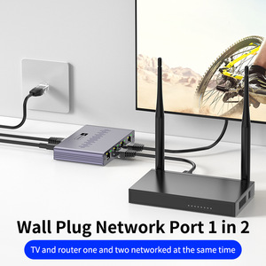 Divisor de cable de red Gigabit de uno a cuatro con función POE Extensión de interruptor de red RJ45 para acceso simultáneo a Internet