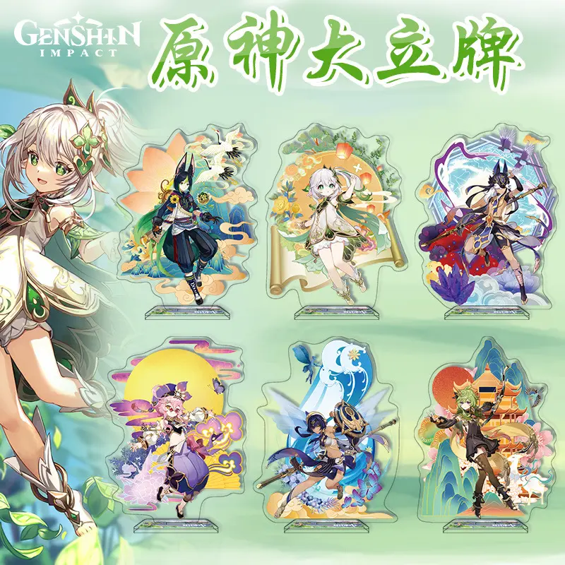 Genshin 100 estilo novo personagem Baizhu Mika suporte acrílico anime Nilou Xiao Yaoyao modelo figura placa decoração de mesa em pé