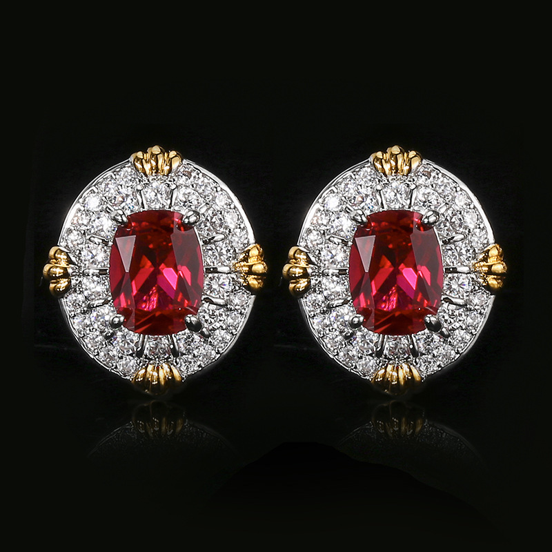Red corundum earrings