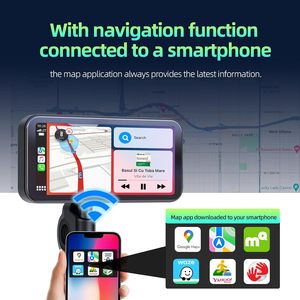Portable Waterproof Motorcycle Wireless Carplay <strong>Android</strong> Auto 6.25&quot; Smart Screen BT SWC DVR Navigation <strong>GPS</strong> for All Motorcycle - Product Image 4