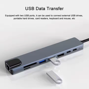 Multifuncional 8 en 1 Usb 2,0 Tipo C Hub Adaptador multifunción para MacBook Pro Laptop Expansion Dock Accesorios de computadora - Product Image 5
