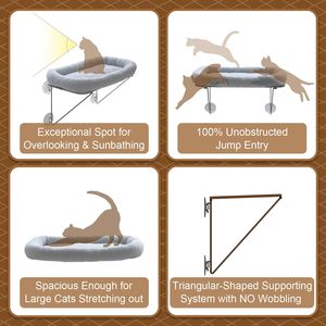 Çin üretici Metal çerçeve lüks yüksek kalite çevre dostu kedi pencere levrek toptan özel kapalı kedi hamak yatak - Product Image 4