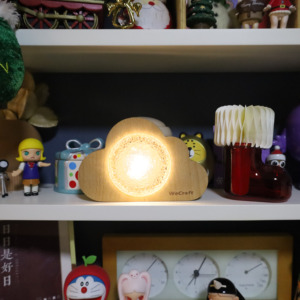 雲の形の木製テーブルランプ3基本色LEDライトタッチセンサー充電式プレミアムウッドクラウドライト (ベッドサイド用)