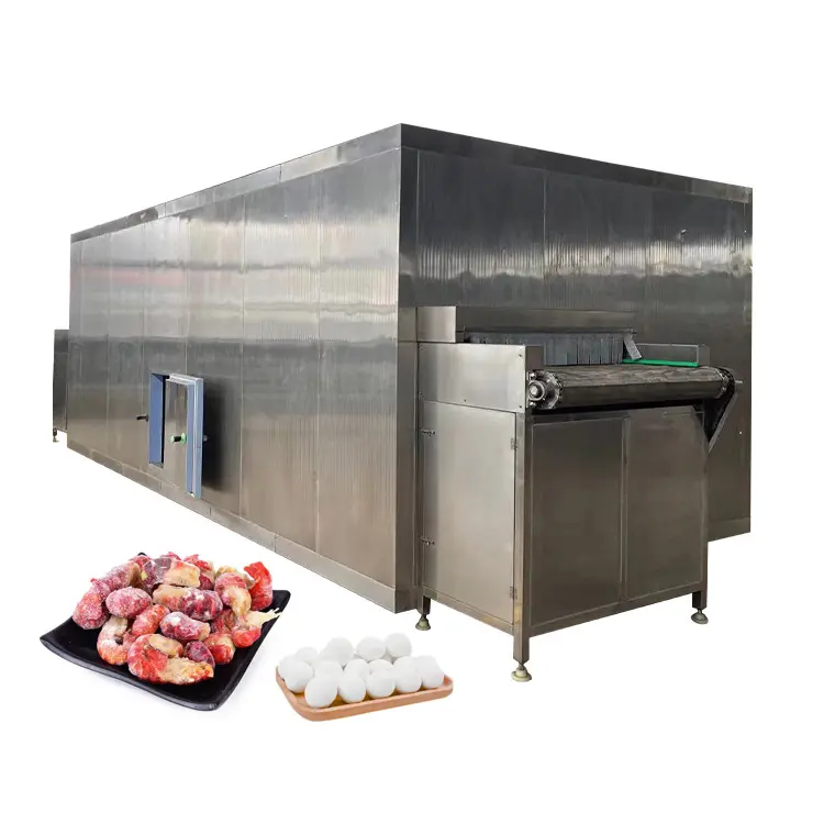 Congelatore industriale a bassa temperatura per tunnel continuo a bassa temperatura, carne di maiale, tonno, gnocco, pane, pollo, carne