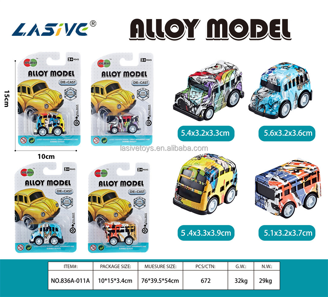 LMS-836A-011A Graffiti Pullback Alloy School Bus
