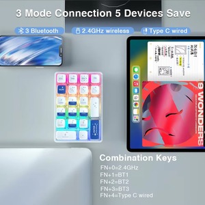 Leobog K21 Bluetooth tastierino numerico meccanico numerico 21 tasti trasparente contabilità Numpad tastiera da gioco programmabile