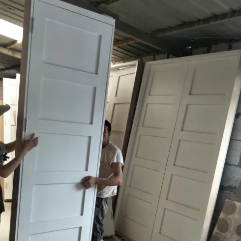 Camarão branco 5 painéis sólido núcleo mdf prehung interior porta molde