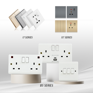 Interruttori a 1/2 parete Standard di nuovo Design UK 1/2/3/4 interruttori a pulsante e presa per la casa - Product Image 5