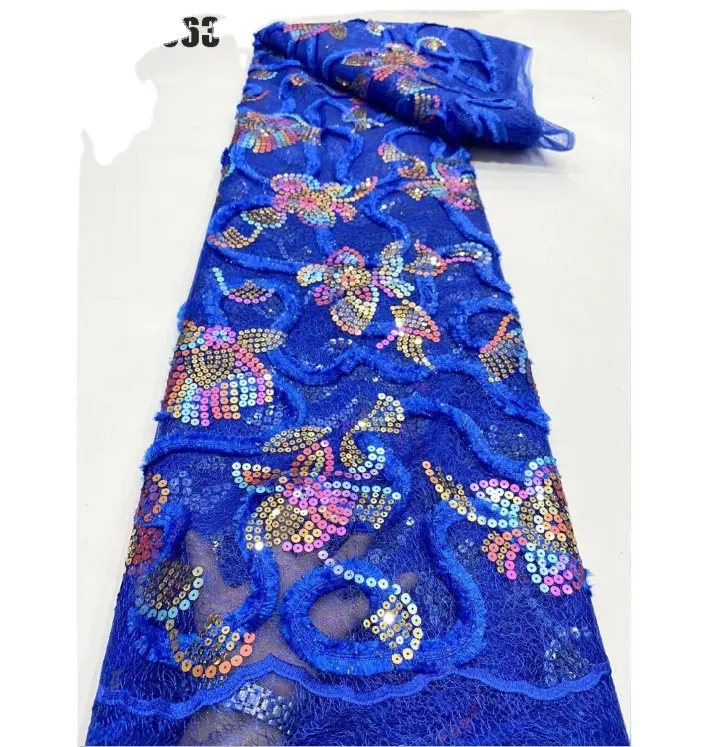 Supoo 2022 paillettes pizzo nigeriano tessuto di pizzo a rete multicolore cucire vestiti tradizionale indossare sera