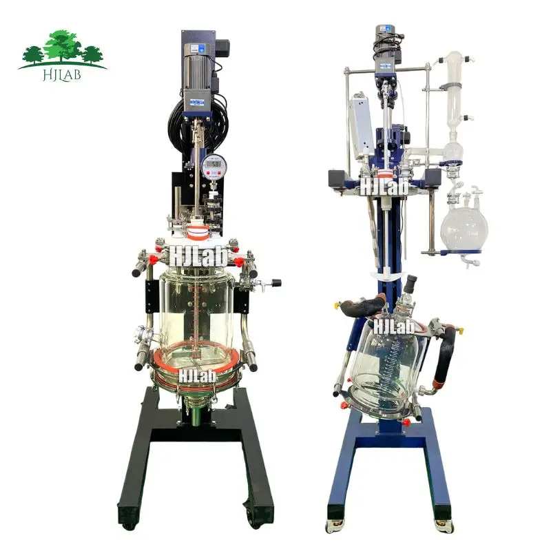 Customized Filtering Glass Reactor with Stainless Steel Filtration Mesh Automatic Lifting Tilting for Extraction Mixing
