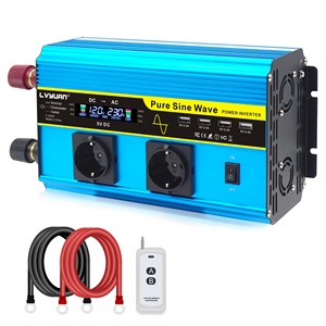 Convertidor DC AC inversor de corriente DC 12V 24 voltios AC 220V 1600W 3200W inversor de onda sinusoidal pura LCD de salida dual para casa - Product Image 1