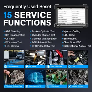 24V BT OBD2 10 Inch Coding <strong>Programming</strong> 15 Reset <strong>Function</strong> Active Test Ancel X7-HD Diesel Heavy Duty Truck Diagnostic Scanner