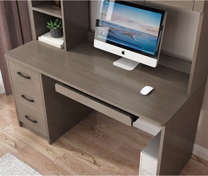 Mesa de estudio de madera directa de fábrica con 3 cajones y estantería, escritorio de ordenador portátil para el hogar - Product Image 5