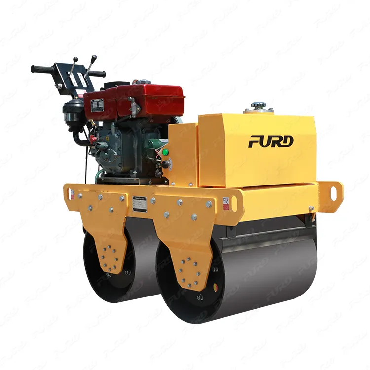 550Kg Hydraulic Transmission Walk-Behind Double Drum Mini Road Roller Compactor Vibratory Road Roller