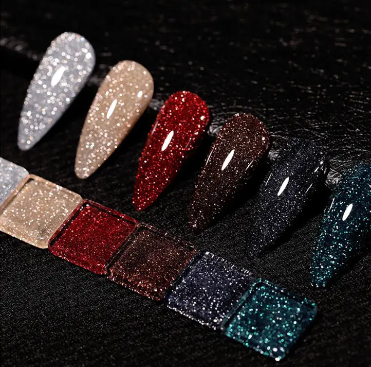 Vente en gros de vernis à ongles gel diamant soak off brillant bling colour vernis à ongles gel