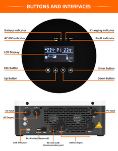 Controlador de carga de inversor solar paralelo híbrido residencial 3.6KW 6KW 24V 48V Salida monofásica - Product Image 2