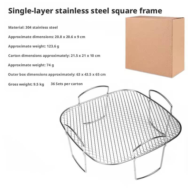 Structure surélevée carrée en acier inoxydable à une couche de 20,8 cm